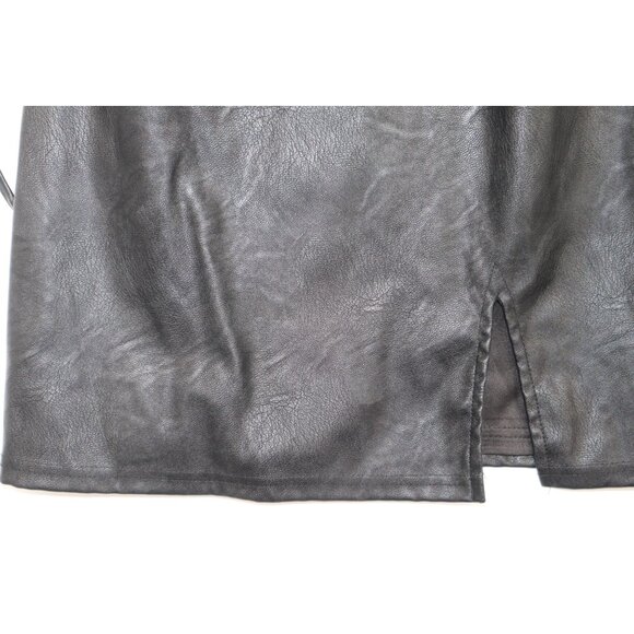 Y2K Tiger Mist XS Black Faux Leather Top Back Zipper Whimsygoth Grunge - Picture 8 of 8